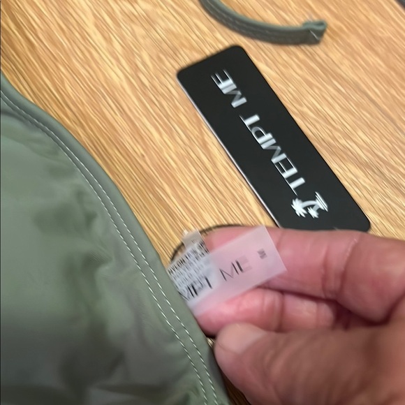 Tempt me Sage Green Triangle Bikini with Tie Straps size medium - Picture 3 of 5